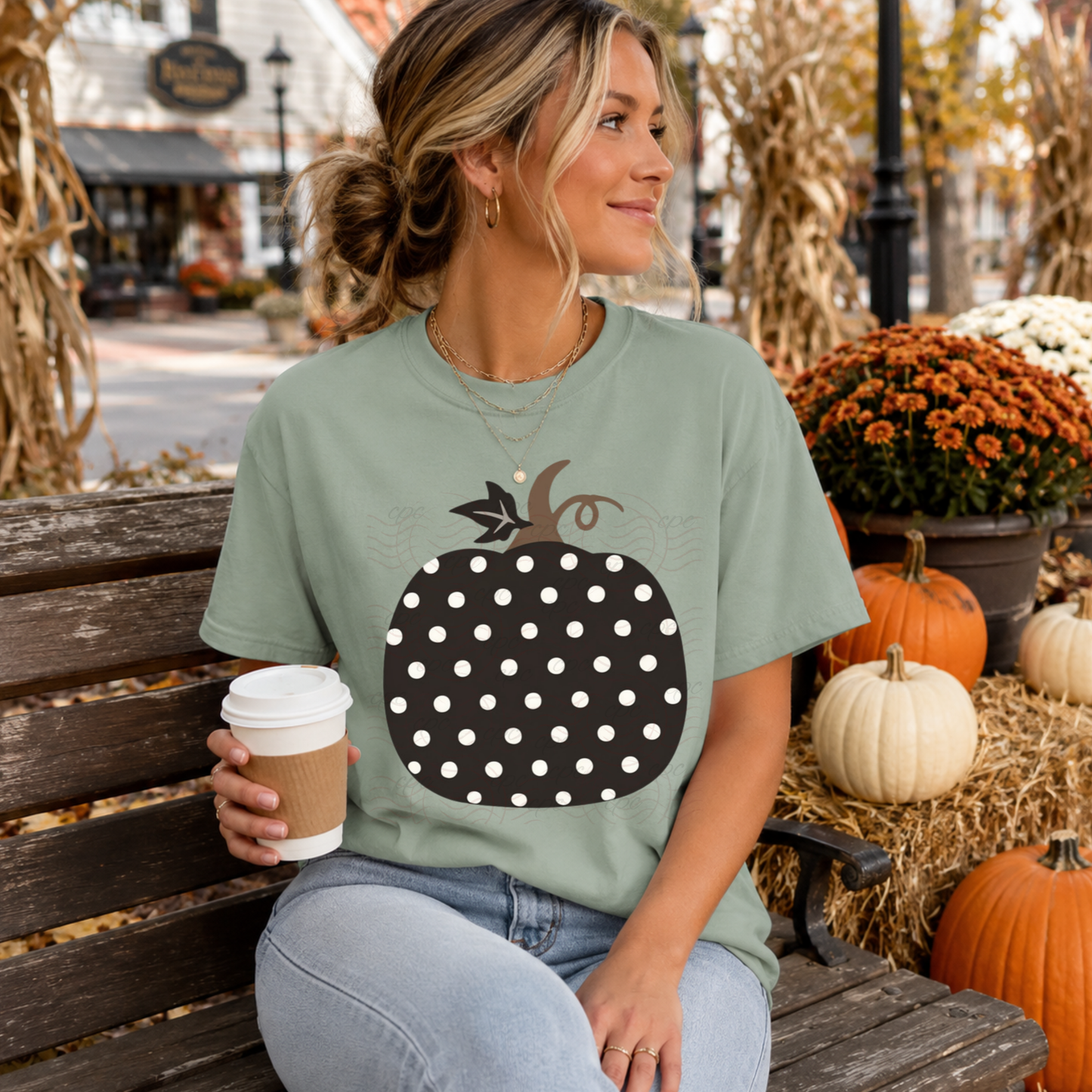 Pumpkin Polka Dots Black Brown