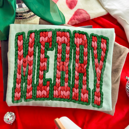 Red And Pink Merry Checkered Faux Yarn