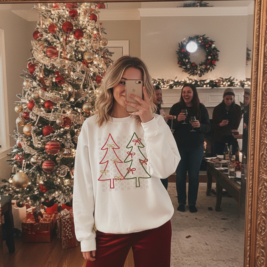 Red And Green Bow Trees