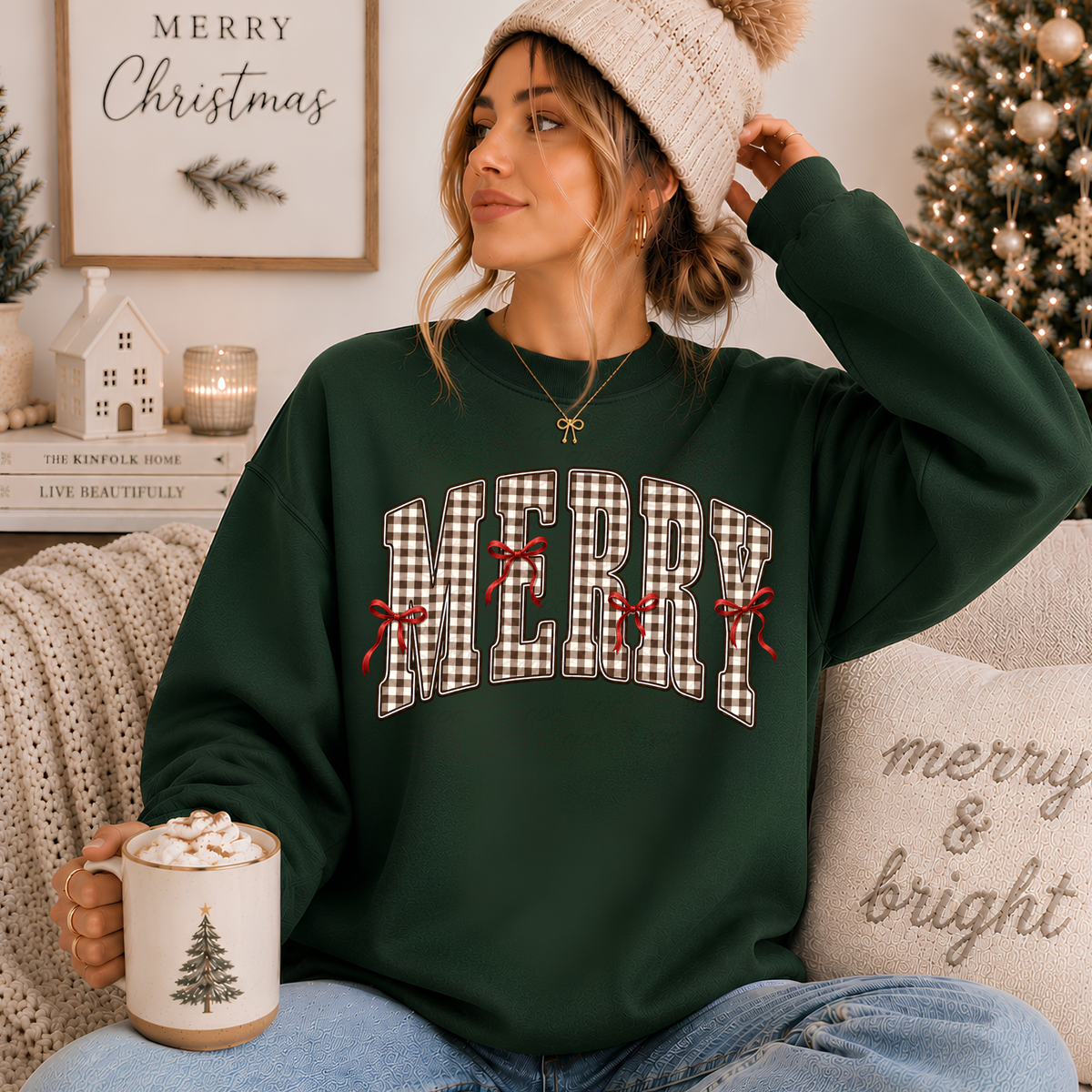 Red Bows Merry Check