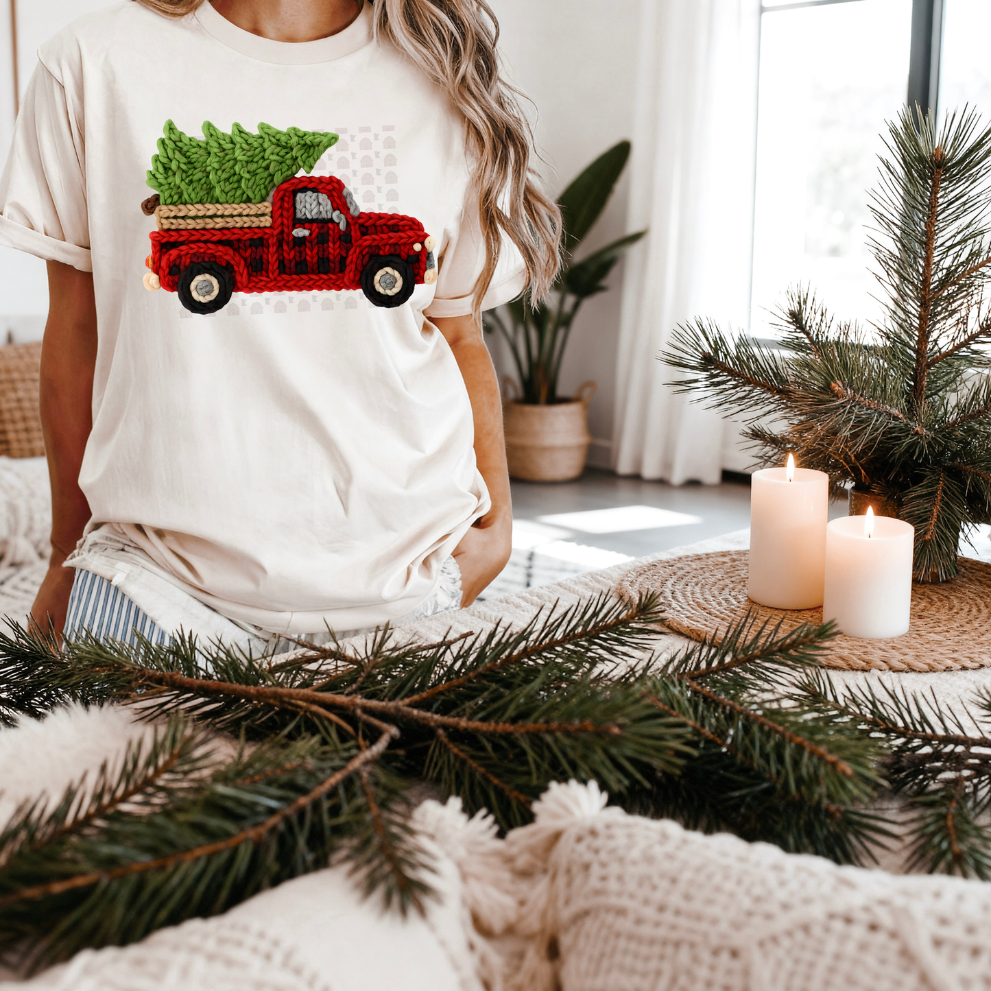 Red Buffalo Check Yarn Truck