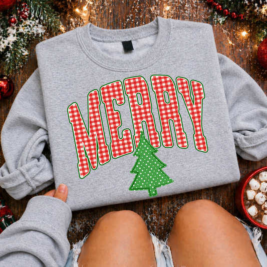 Red Check Merry Green Tree