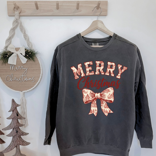 Red Toile Merry Christmas