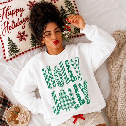 Retro Patterned Holly Jolly