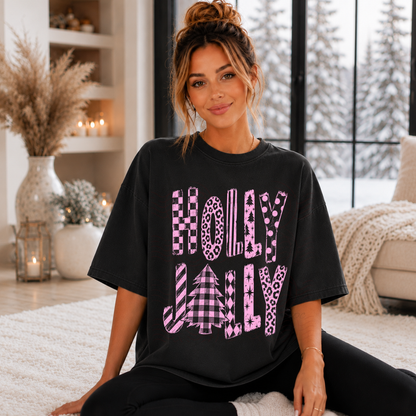 Retro Patterned Holly Jolly