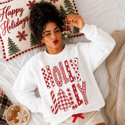 Retro Patterned Holly Jolly