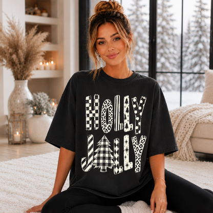 Retro Patterned Holly Jolly