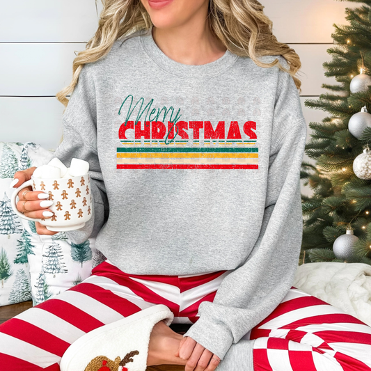 Retro Striped Merry Christmas