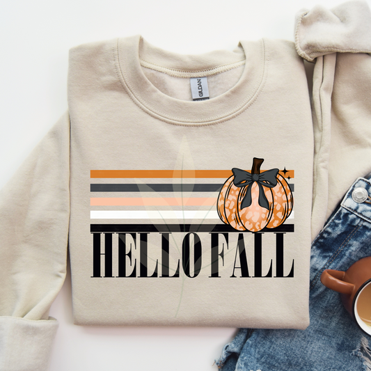 Hello Fall Retro Stripe