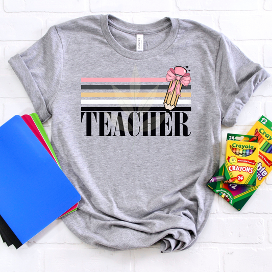 Teacher Retro Stripe