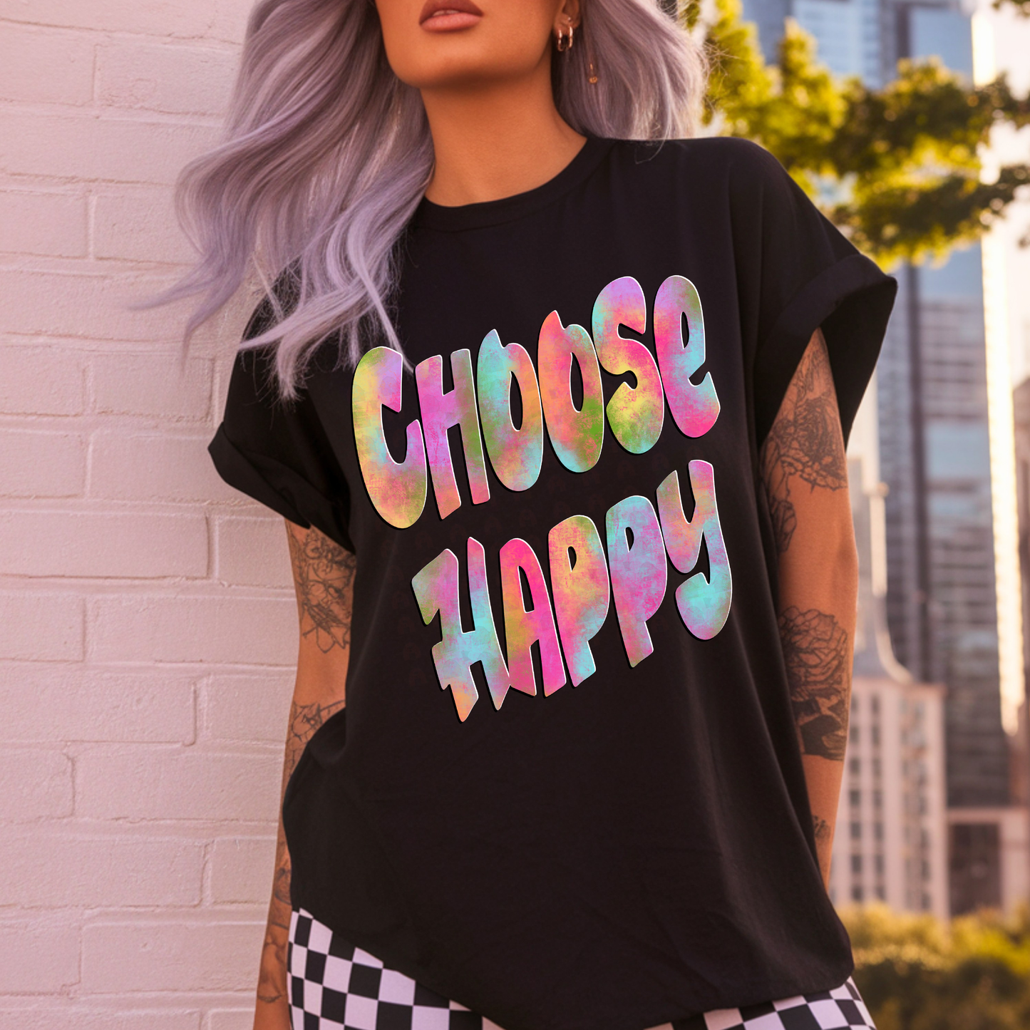 Retro Water Colors Choose Happy