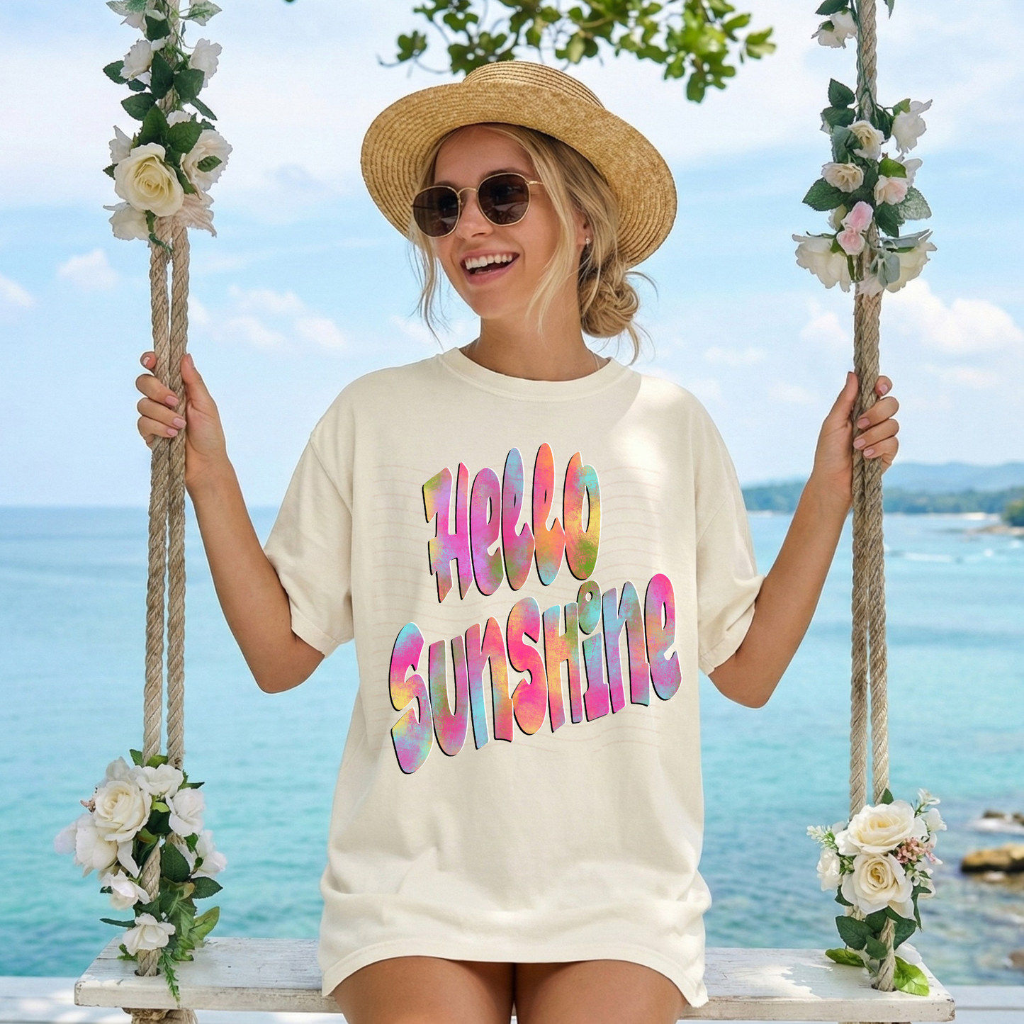 Retro Water Colors Hello Sunshine