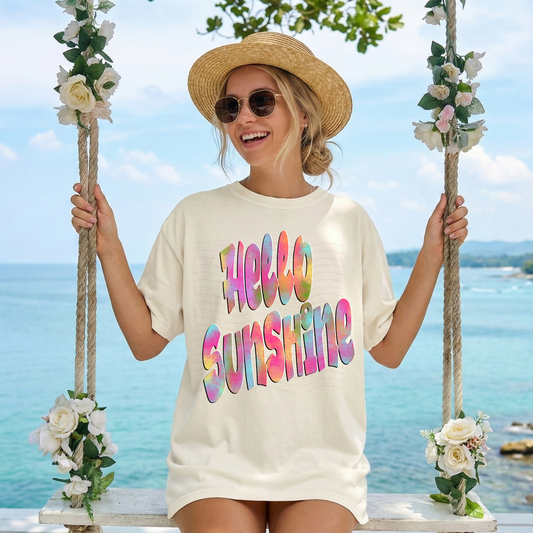 Retro Water Colors Hello Sunshine