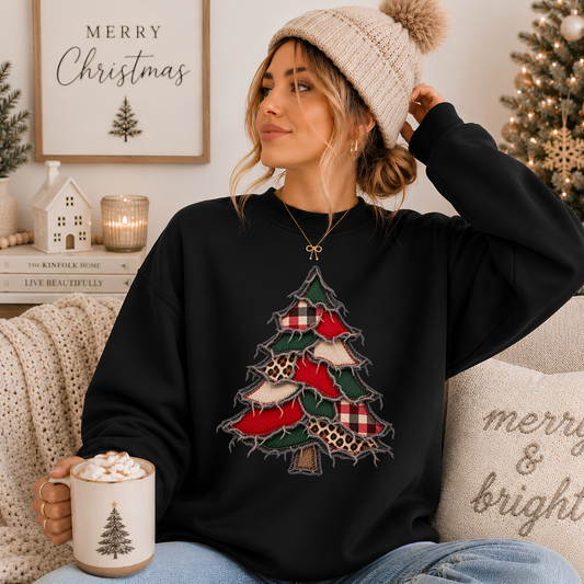 Ripped Torn Red And Green Check Tree