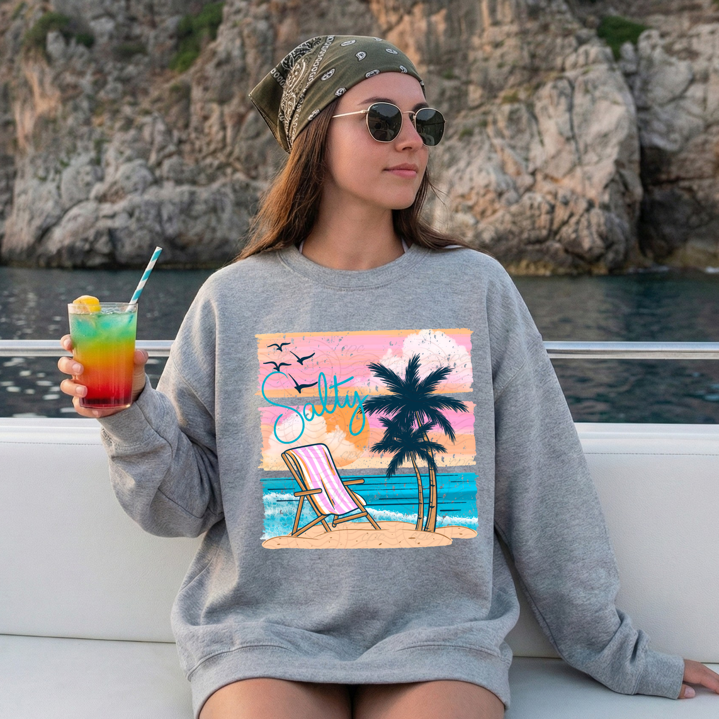 Salty With Beach Chair And Sunset