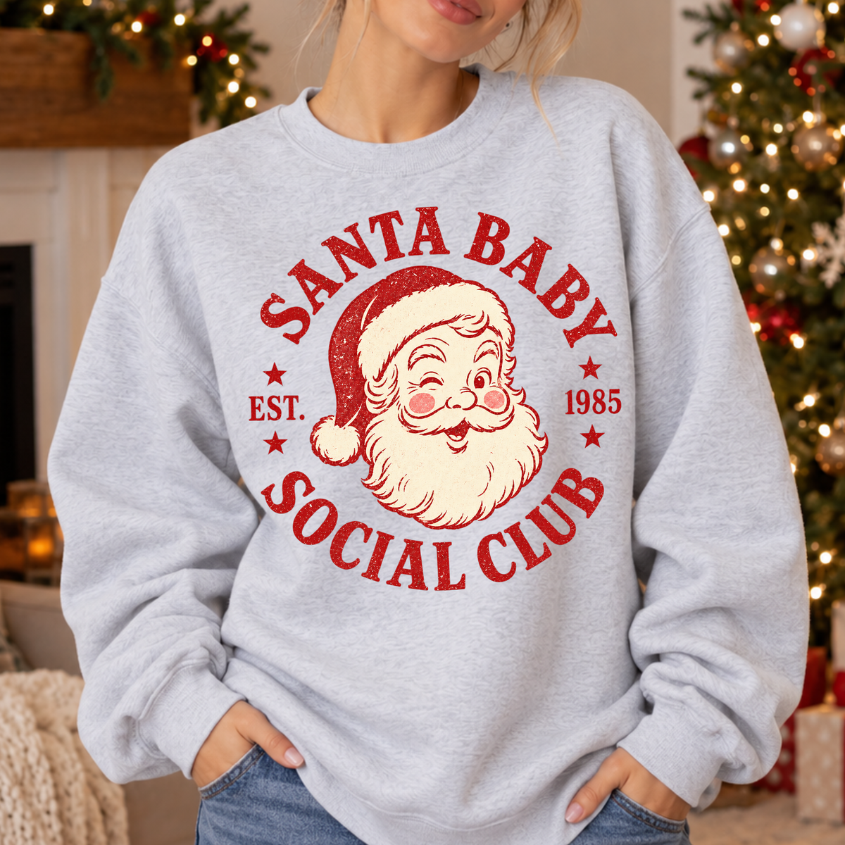 Circle Vintage Santa Claus