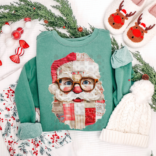 Santa Patchwork With Glasses