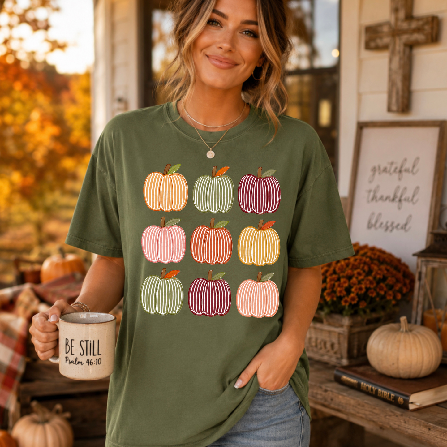 Seersucker Pumpkins Collage