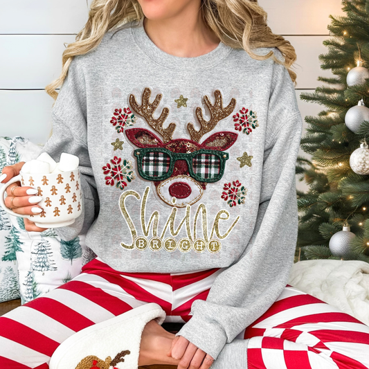 Shine Bright Reindeer With Sunglasses