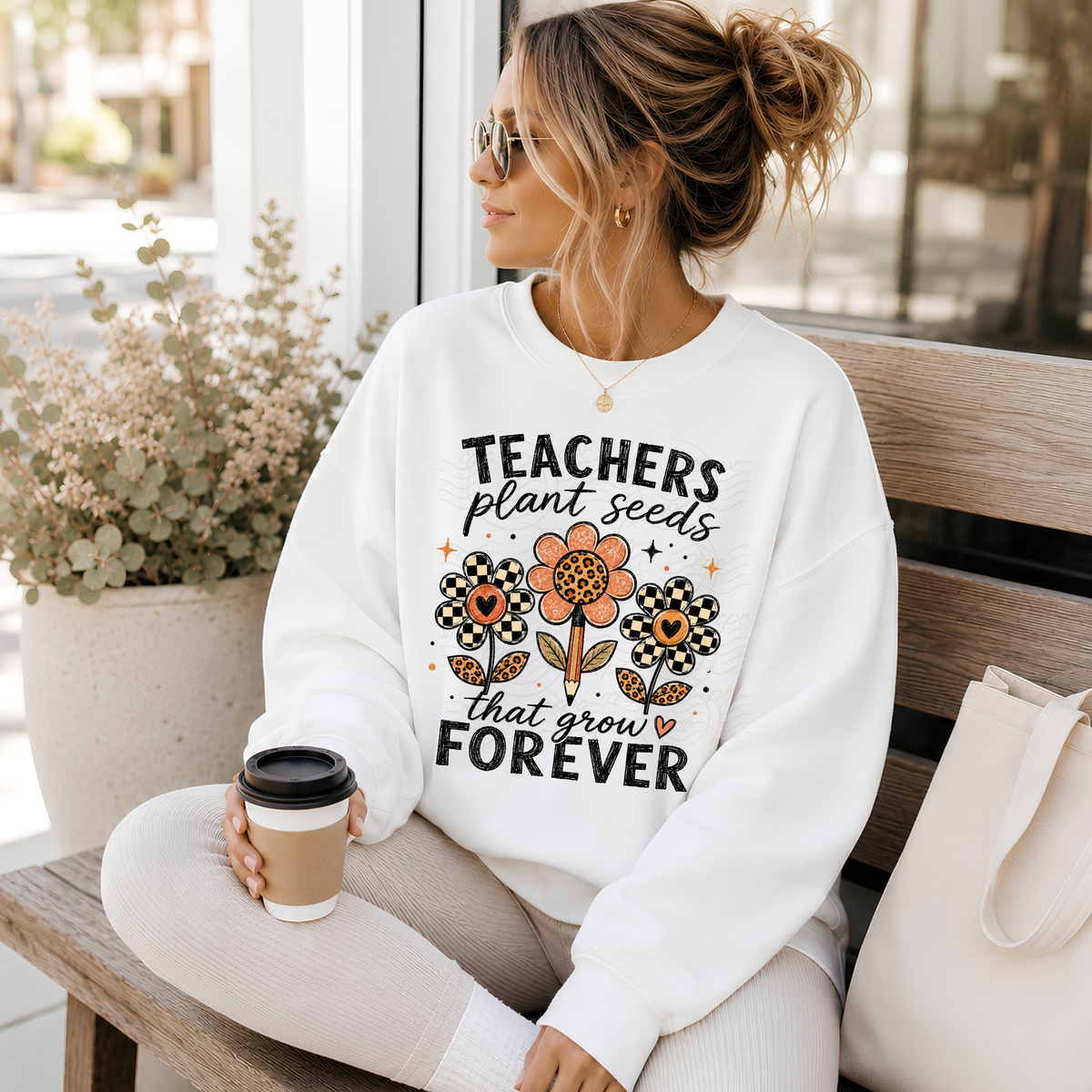 Sketched Teachers Plant Seeds