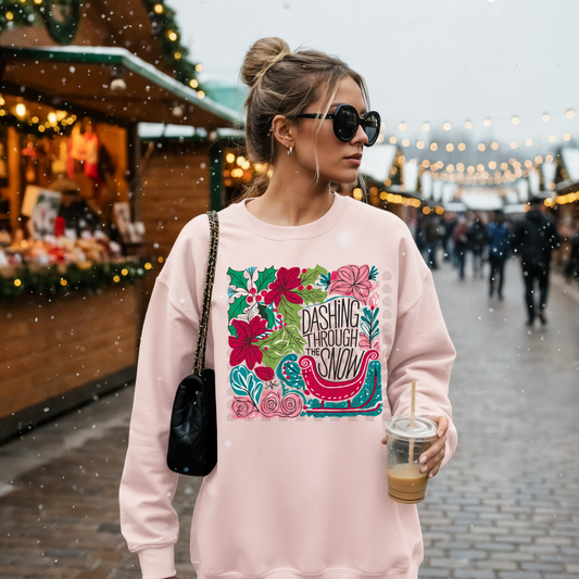 Sleigh Floral Dashing Through The Snow