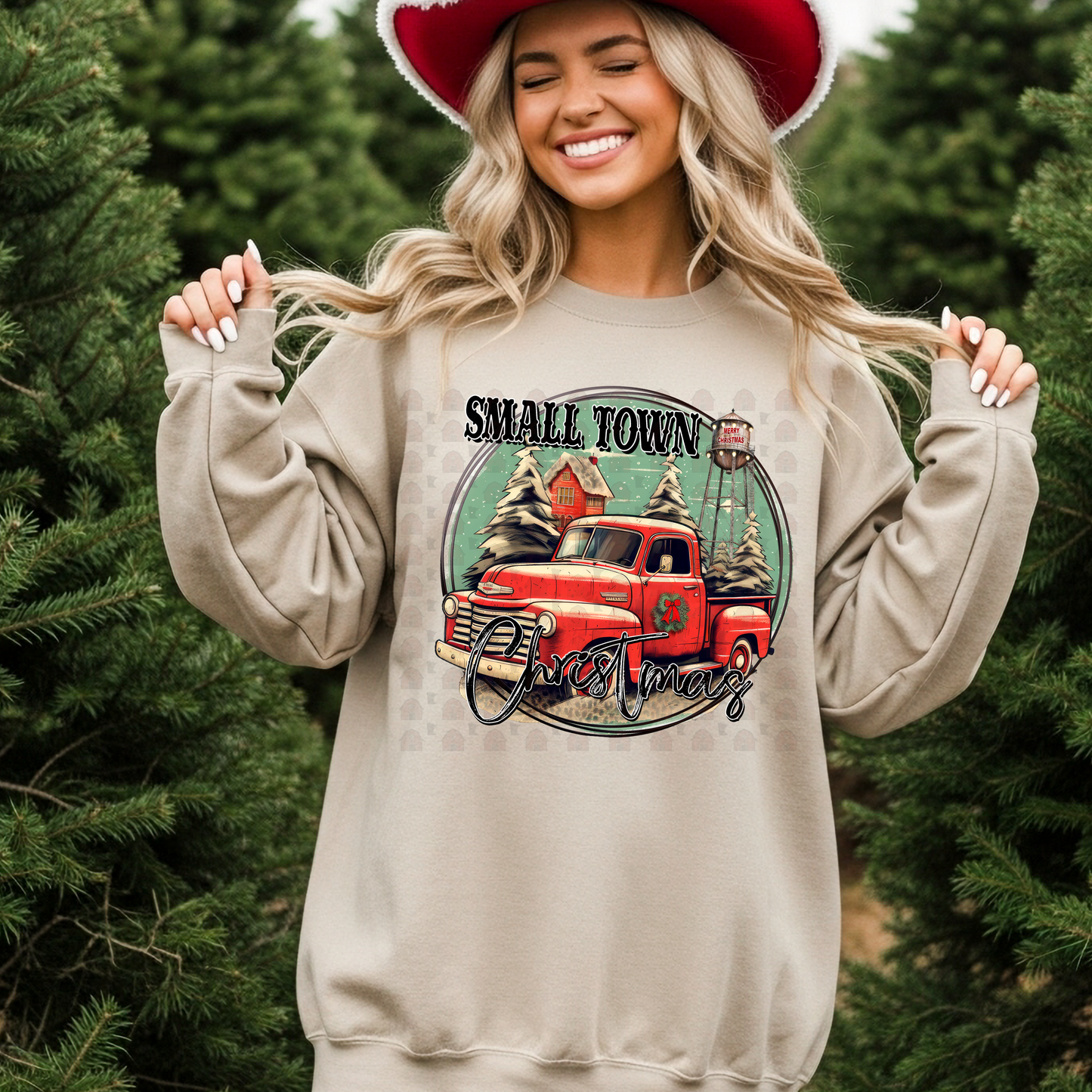 Small Town Christmas Red Truck