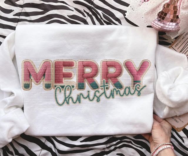 Soft Pink And Green Merry Christmas