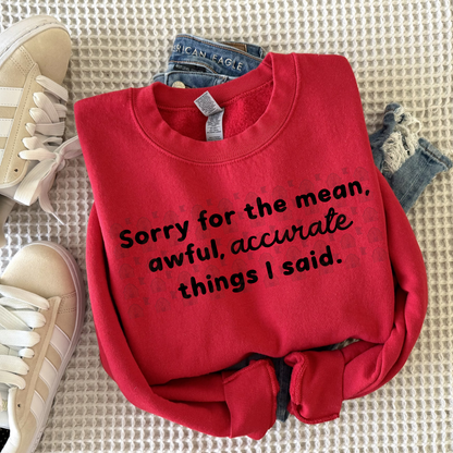 Sorry For The Mean Things I Said