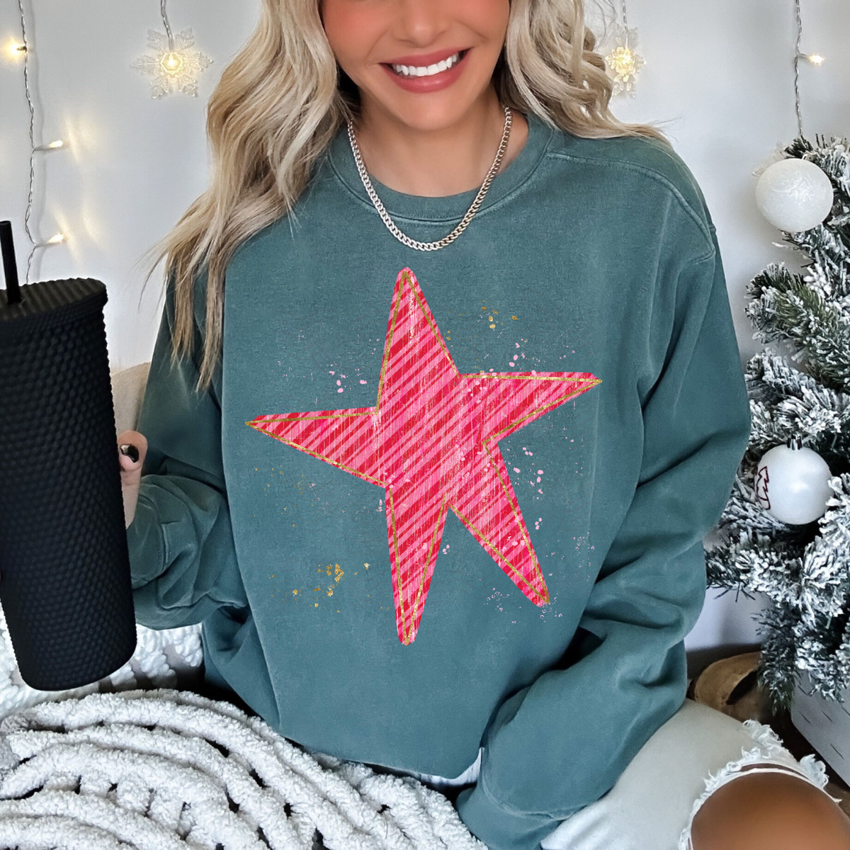 Splattered Candy Stripe Star