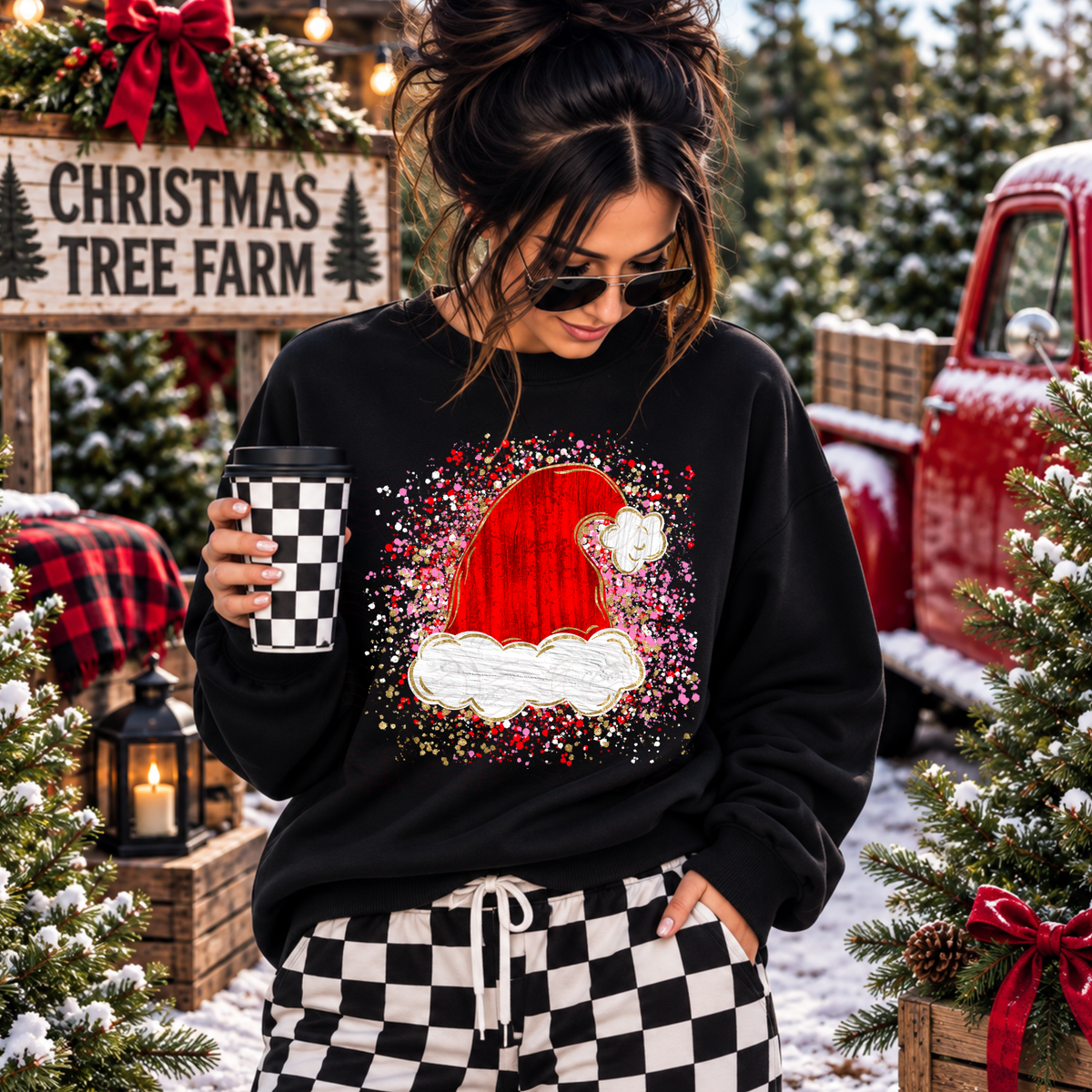 Splattered Red Santa Hat