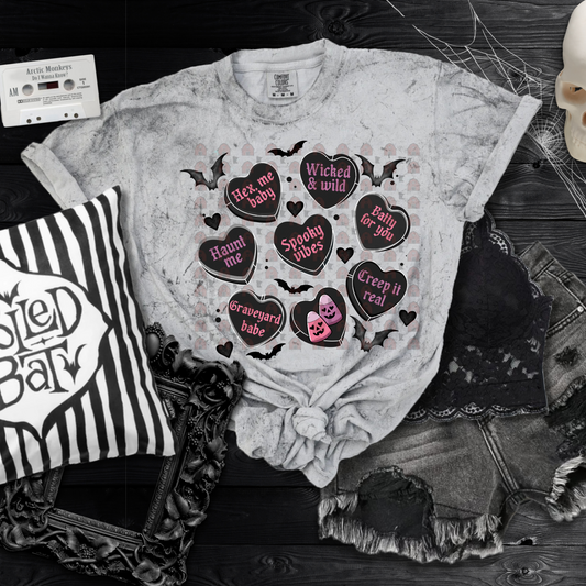 Spooky Candy Hearts And Bats