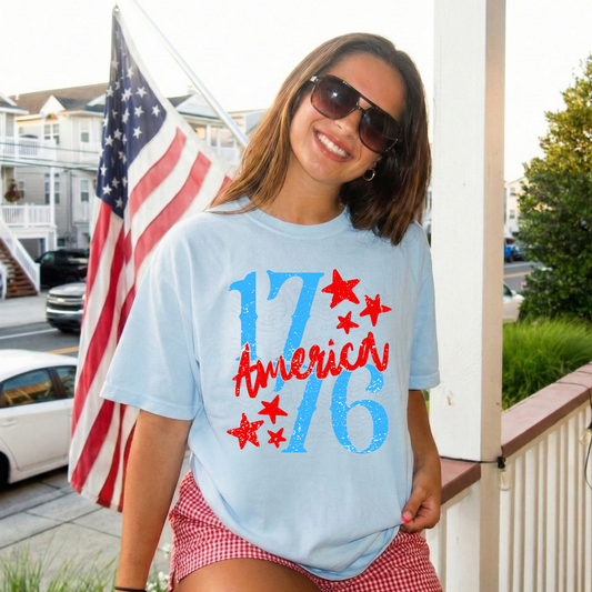 Stacked 1776 America And Stars