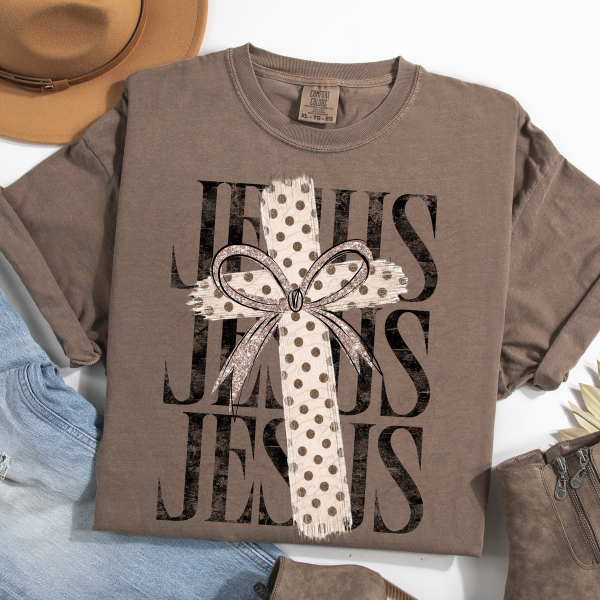 Stacked Jesus Polka Dot Cross