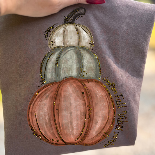 Stacked Pumpkins Fall Vibes