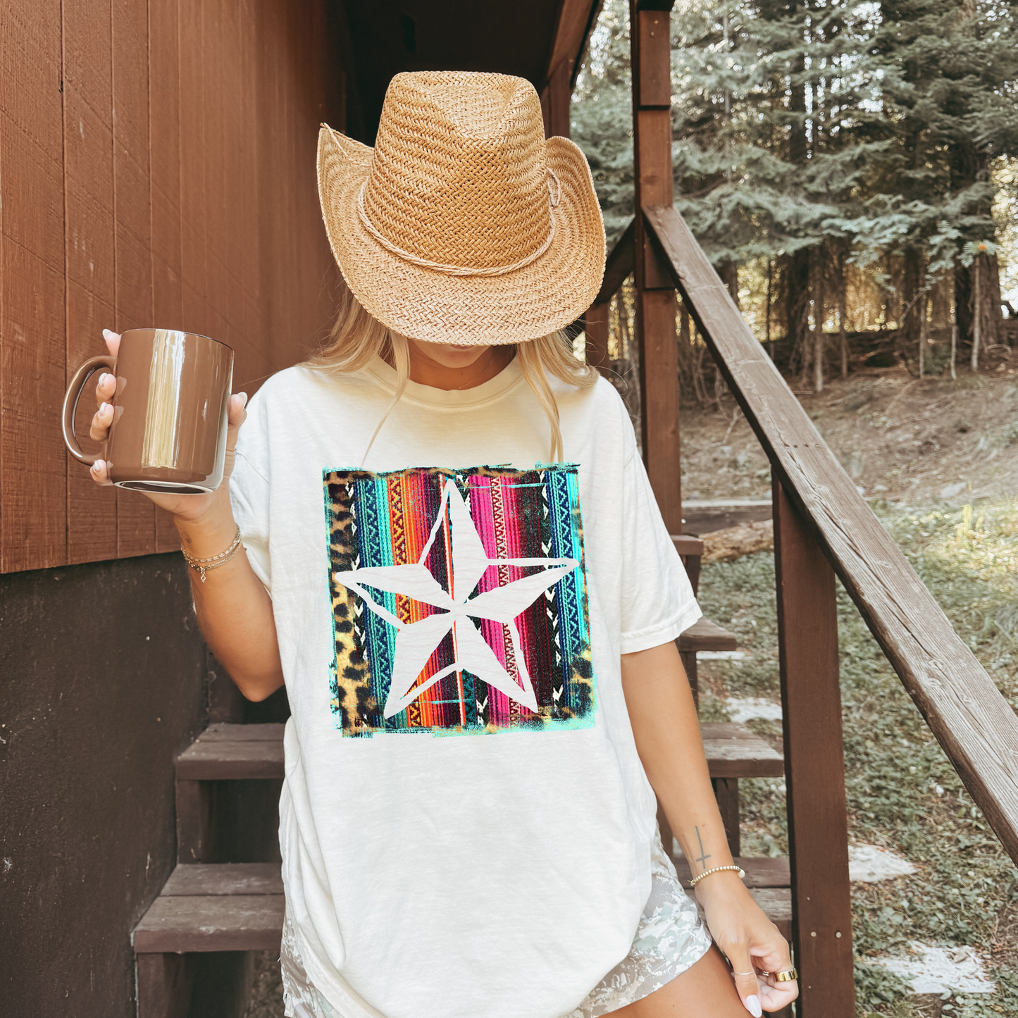 Star Cutout Serape Leopard