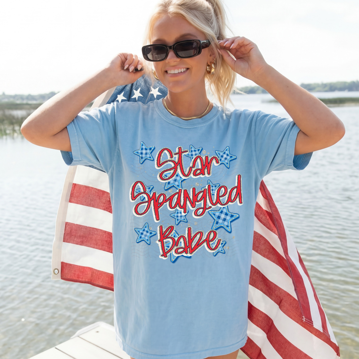 Star Spangled Babe Gingham Stars