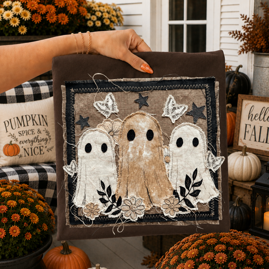 Stitched Burlap Ghosts