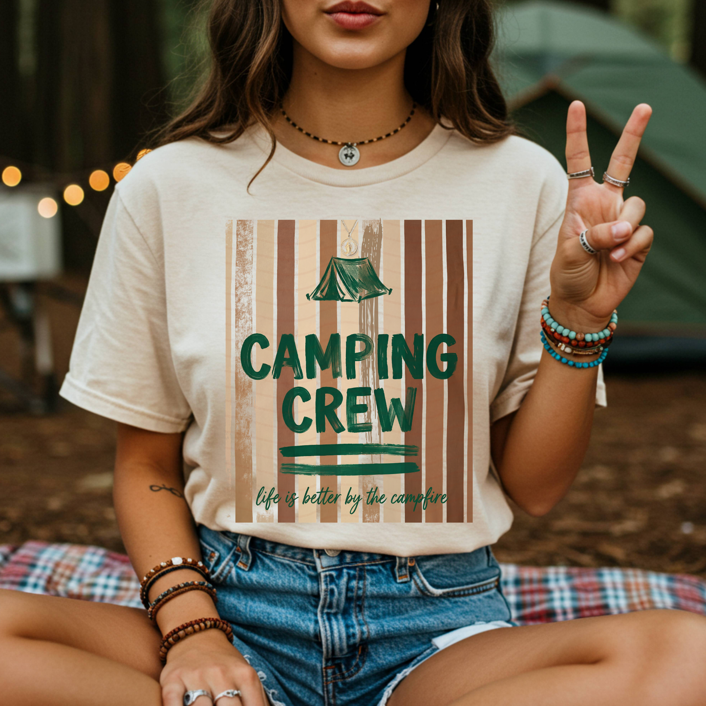 Striped Brushstroke Camping Crew