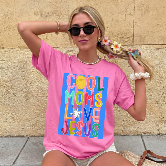 Striped Cool Moms Love Jesus