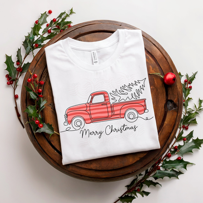 Striped Merry Christmas Truck