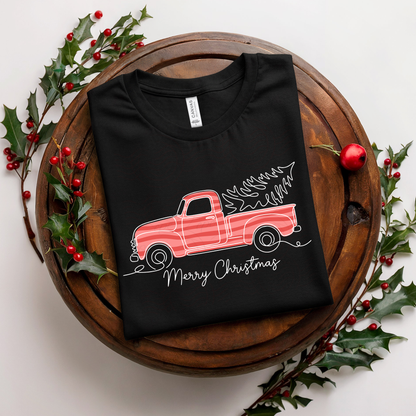 Striped Merry Christmas Truck