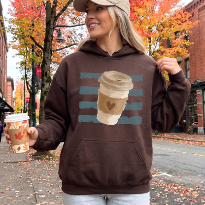 Stripes Fall Heart Coffee
