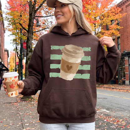 Stripes Fall Heart Coffee