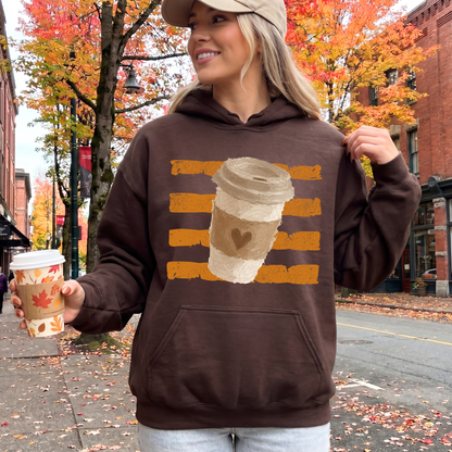 Stripes Fall Heart Coffee