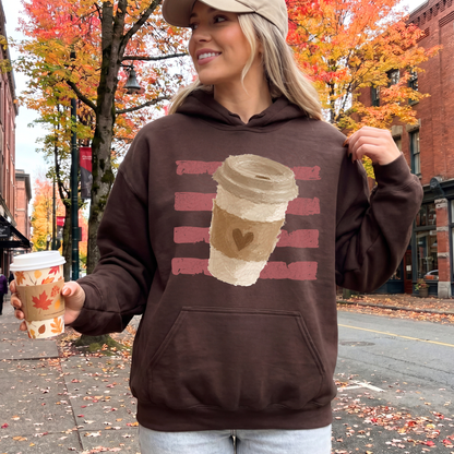 Stripes Fall Heart Coffee