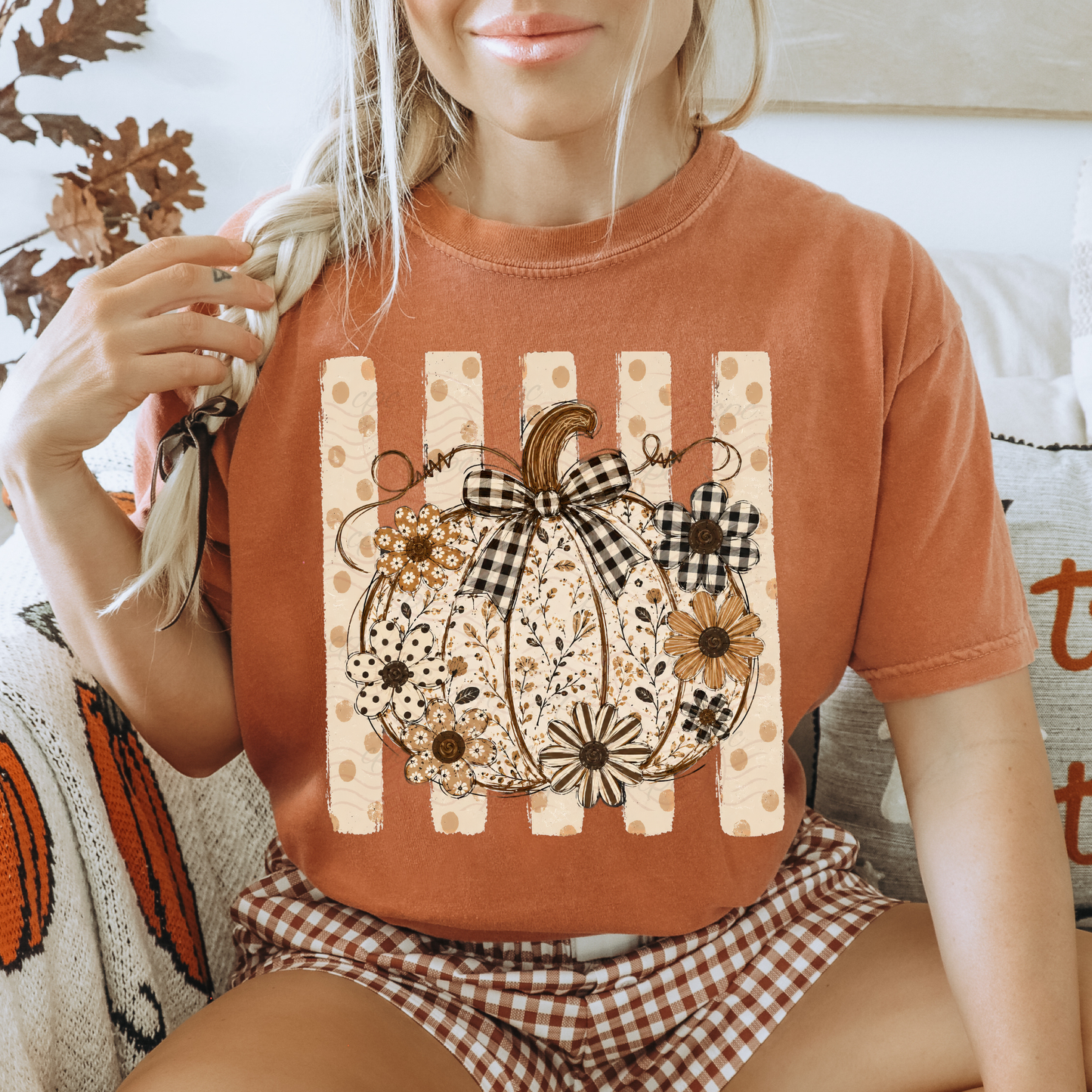 Stripes Preppy Fall Pumpkin