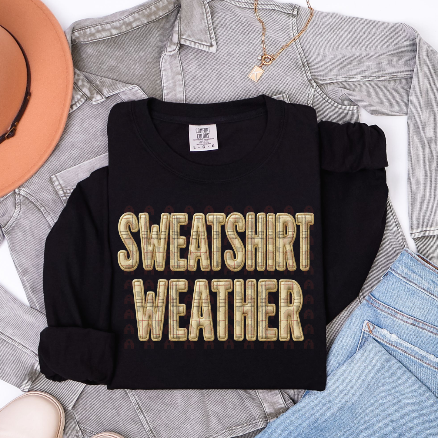 Sweatshirt Weather Patchwork Cream Plaid