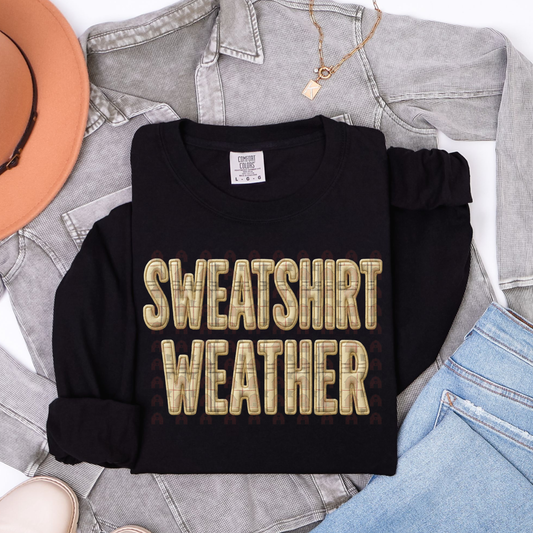 Sweatshirt Weather Patchwork Cream Plaid