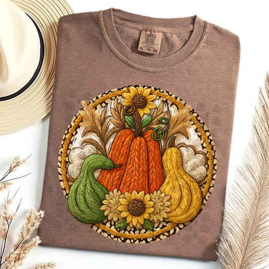 Thanksgiving Pumpkins Sunflowers Yarn