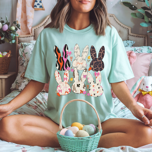 Trendy Easter Bunnies Collage